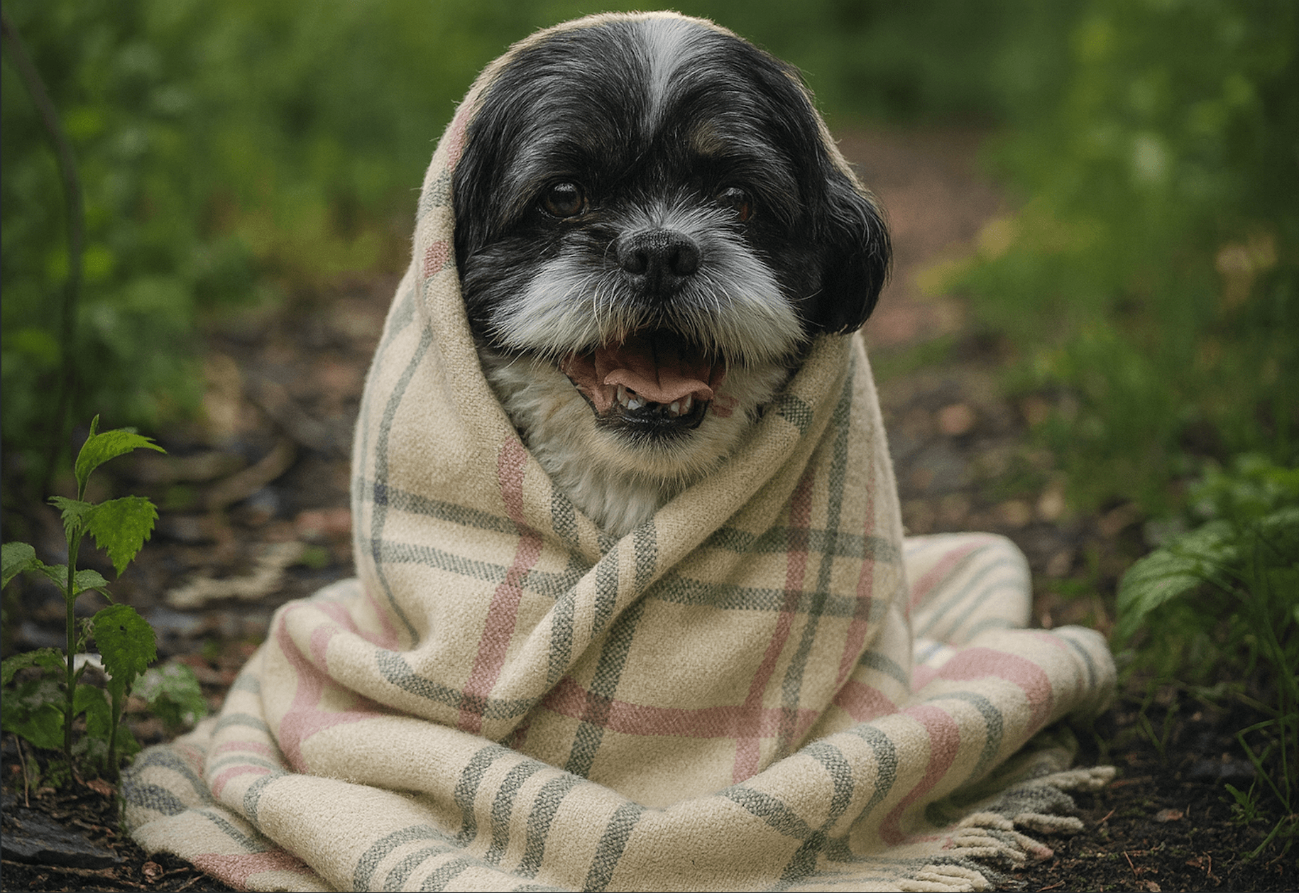 Dog running in field